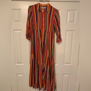 Multicolor Striped Maxi Dress